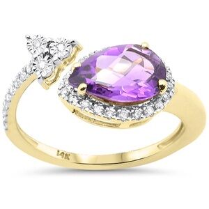 Elegant Gold and Purple Gemstone Ring